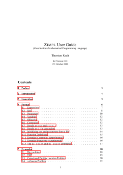 ZIMPL User Guide - TU Berlin