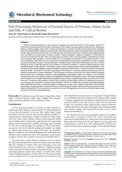 Fish Processing Wastes as a Potential Source of Proteins, Amino