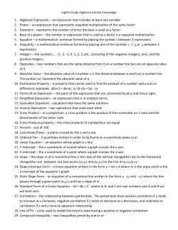 1. Algebraic Expression - Kasson