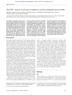 The CD8 memory T-cell state of readiness is actively