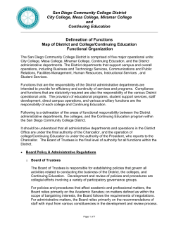 Delineation of Functions - San Diego Community College District