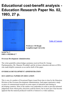 Educational cost-benefit analysis