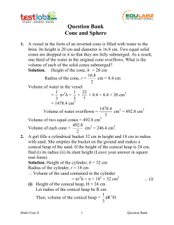 Question Bank Cone and Sphere