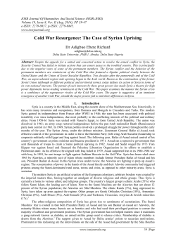 Cold War Resurgence: The Case of Syrian Uprising