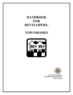 handbook for developers: townhomes