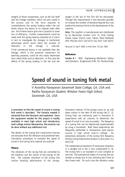 Speed of sound in tuning fork metal