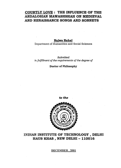 COURTLY LOVE: THE INFLUENCE OF THE