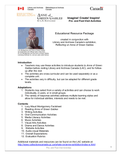 Activities for Anne of Green Gables