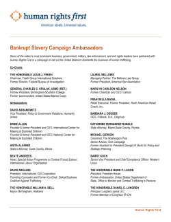 Bankrupt Slavery Campaign Ambassadors