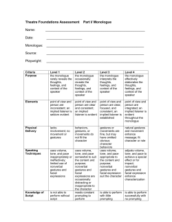 Theatre Foundations Assessment Form