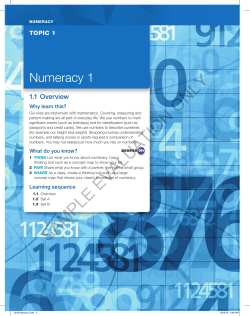 1 &bull; Numeracy 1