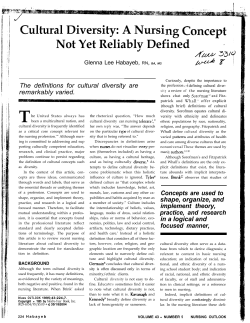 Cultural Diversity: A Nursing Concept Not Yet Reliably Defined