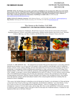 Fall 2008 - Isabella Stewart Gardner Museum