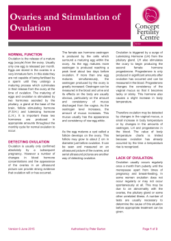 Ovaries and Stimulation of Ovulation