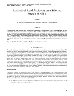Analysis of Road Accidents on a Selected Stretch of NH-1