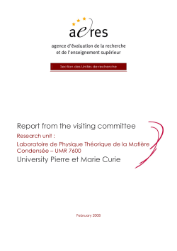 Laboratoire de Physique Th&eacute;orique de la Mati&egrave;re Condens&eacute;e