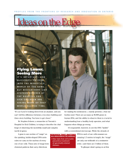 Flying Lower, Seeing More - the Centre for Applied Genomics