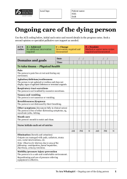 Ongoing care of the dying person