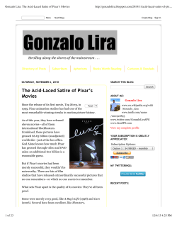 Gonzalo Lira: The Acid-Laced Satire of Pixar`s Movies