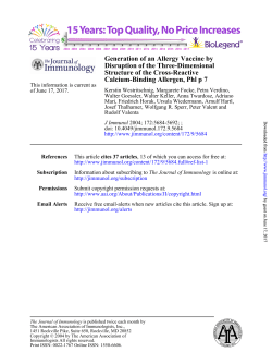 Calcium-Binding Allergen, Phl p 7 Structure of the Cross
