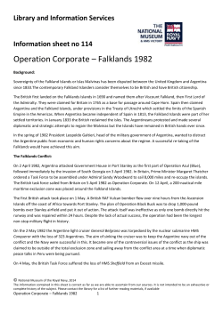 Operation Corporate &ndash; Falklands 1982
