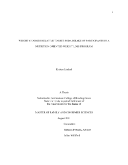 I WEIGHT CHANGES RELATIVE TO DIET SODA INTAKE OF