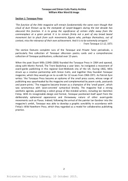 Tarasque and Simon Cutts Poetry Archive William Allen Word