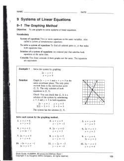 9 Systems of Linear Equations x*y-9 xy:3 2x+y:1 x*y-3 xY