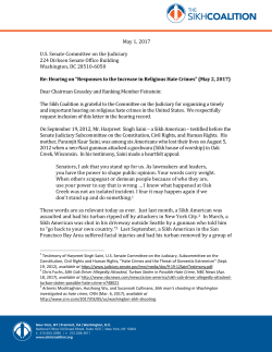 May 1, 2017 US Senate Committee on the Judiciary