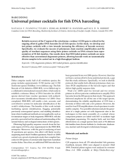 Universal primer cocktails for fish DNA barcoding