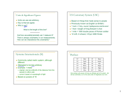 US Customary System (USC) Systeme Internationale (SI) Prefixes