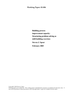 Building process improvement capacity
