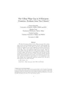 The College Wage Gap in 10 European Countries: Evidence