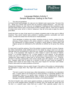 Language Matters Response 2 getting to the point