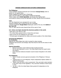 SPANISH AMERICAN WAR OUTCOME/CONSEQUENCES