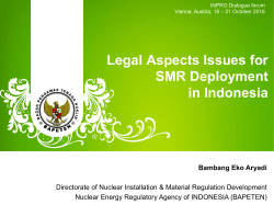 Legal Aspects Issues for SMR Deployment in Indonesia