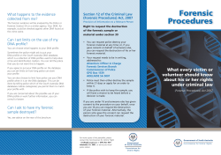 Forensic Procedures - Commissioner for Victims` Rights