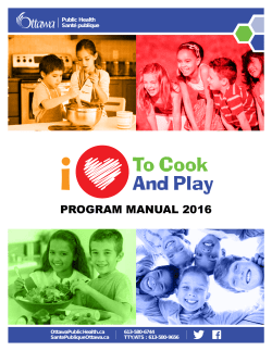 I Love to Cook and Play Program manual - Documents