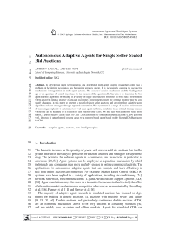 Autonomous Adaptive Agents for Single Seller
