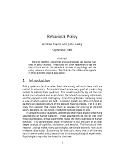 Behavioral Policy