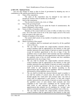 G.S. 160a-101 Page 1 Part 4. Modification of Form of Government