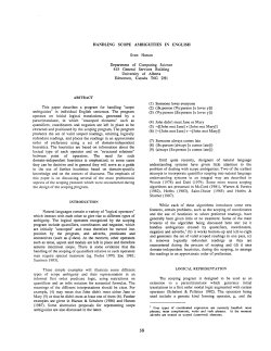 HANDLING SCOPE AMBIGUITIES IN ENGLISH