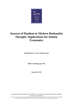 Sources of Dualism in Modern Rationalist Thought: Implications for