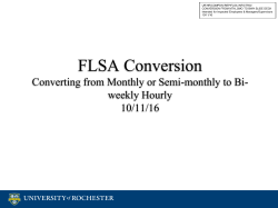 FLSA Conversion - University of Rochester