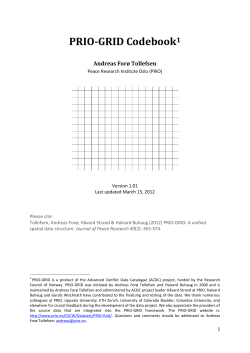 PRIO-GRID Codebook - Peace Research Institute Oslo