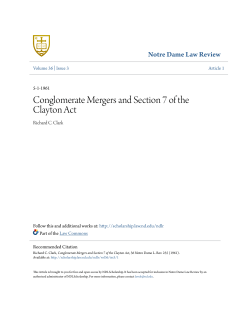 Conglomerate Mergers and Section 7 of the Clayton Act