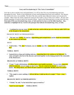 ANSWERS to IRONY and Foreshadowing Terms
