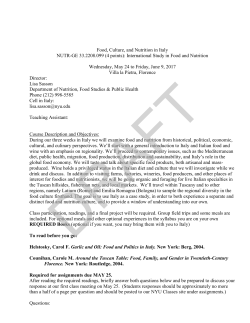 Food, Culture, and Nutrition in Italy NUTR