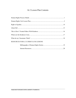 K-2 Lesson Plan Contents - Human Rights Resource Center