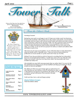 February 2012 newsletter - The Tower Genealogical Society, Inc.